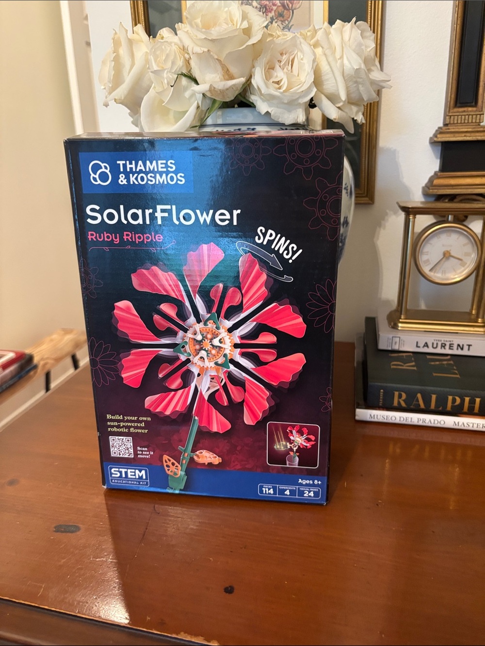 Thames & Kosmos SolarFlower Ruby Ripple - Pink Solar-Powered Spinner STEM Kids